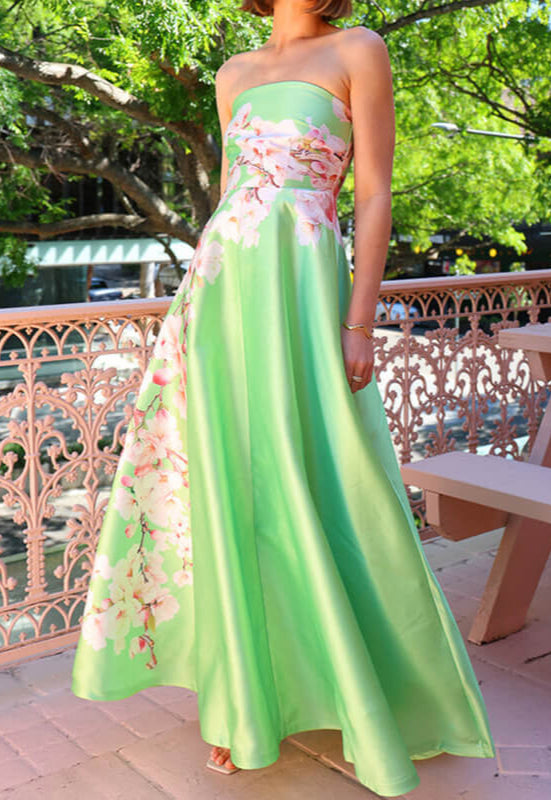 Exquisite Floral Long A-line Maxi Dress