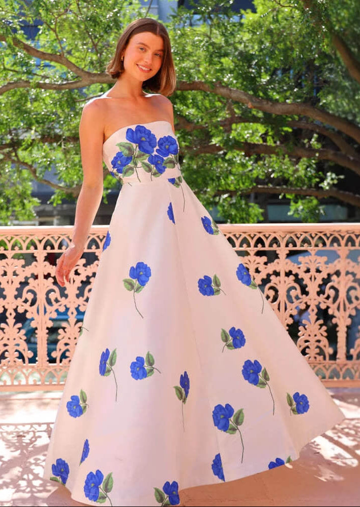 Exquisite Floral Long A-line Maxi Dress