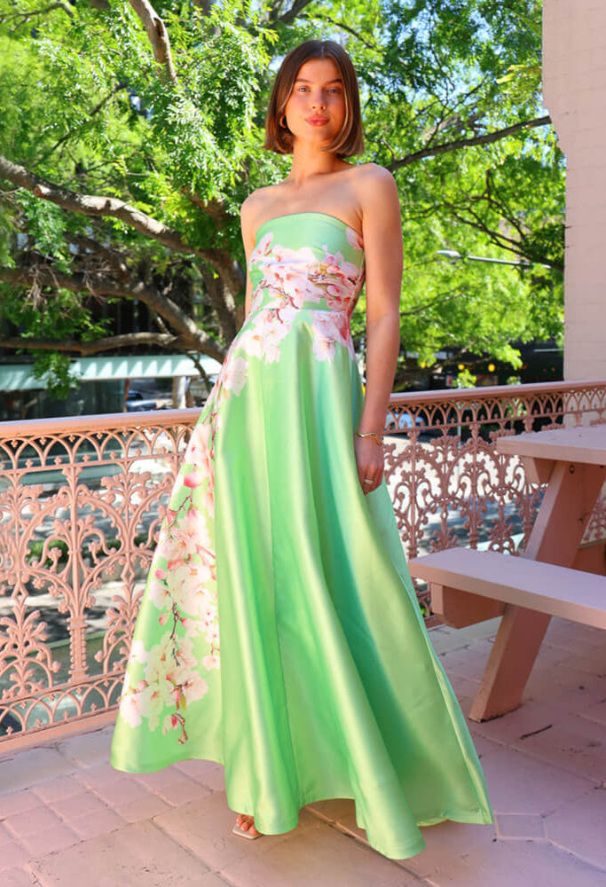 Exquisite Floral Long A-line Maxi Dress