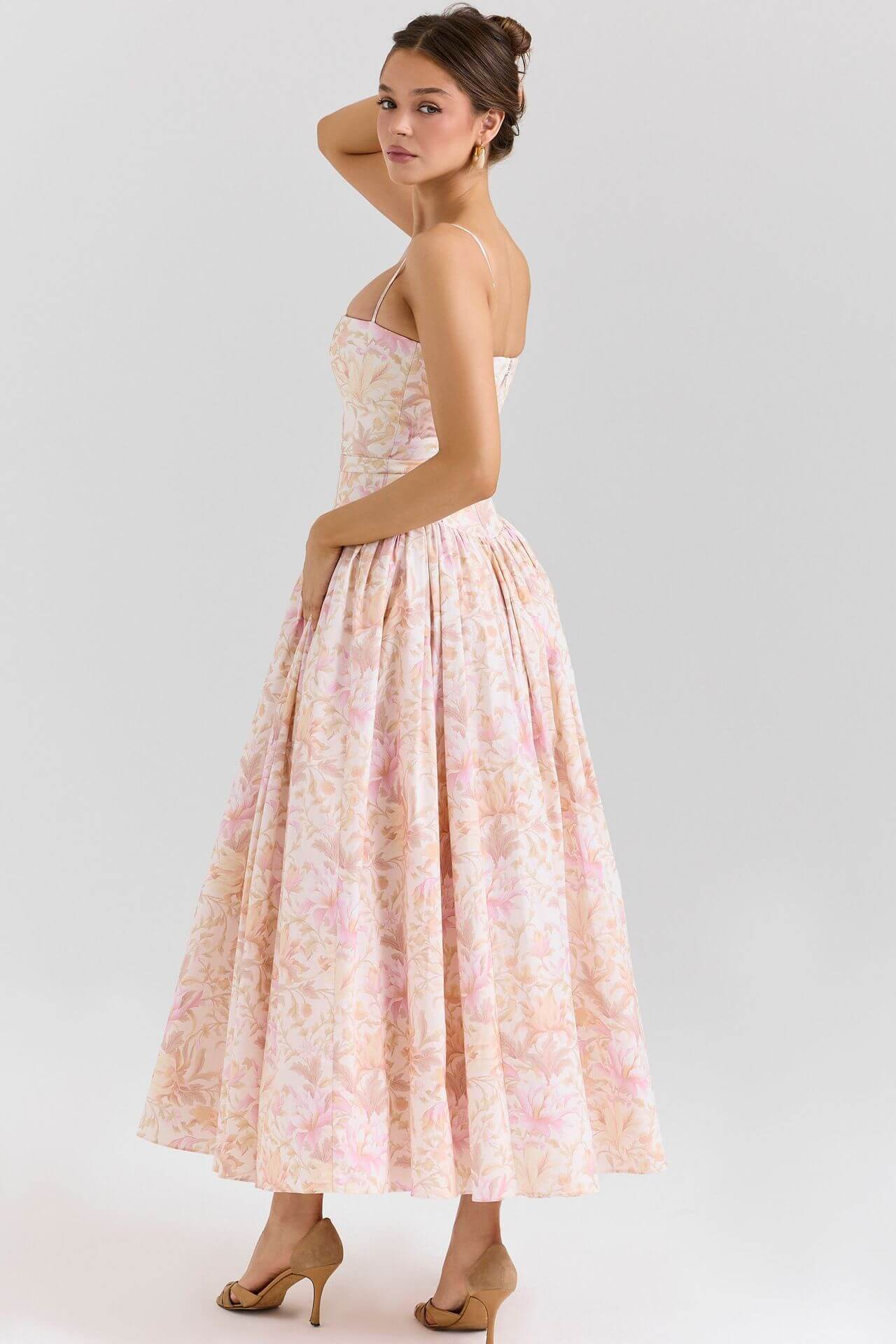 Tasmin Midi Dress -Pink Floral