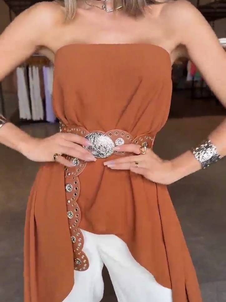 Variant Top And Wide Leg Pants Suit