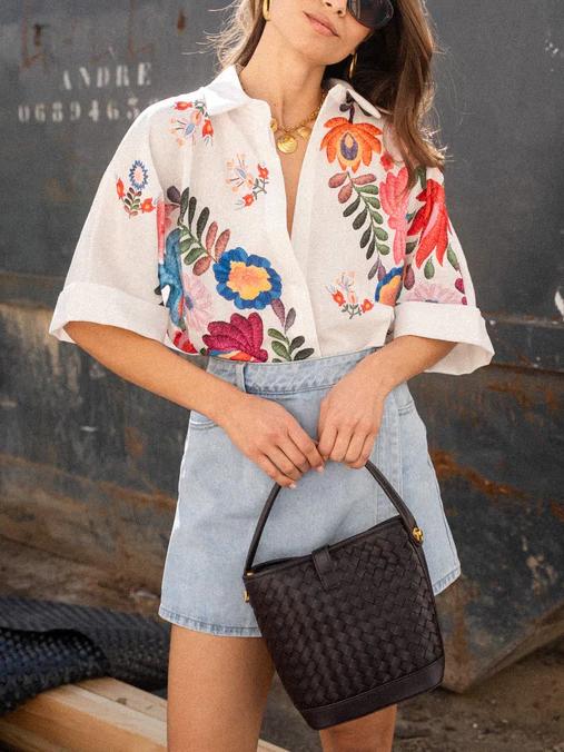 Casual Carla Floral Print Short-Sleeved Shirt