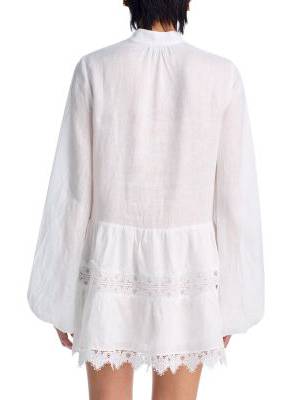 Loose Lantern Sleeve Shirt Dress