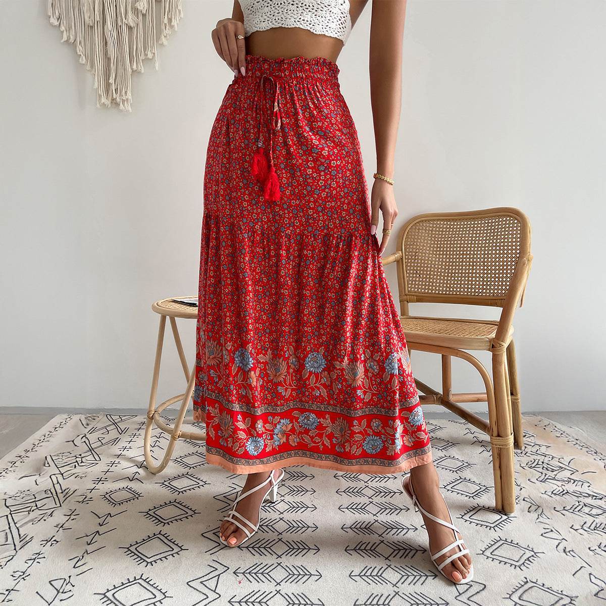 Blooming Season Fashion Flared Skirt