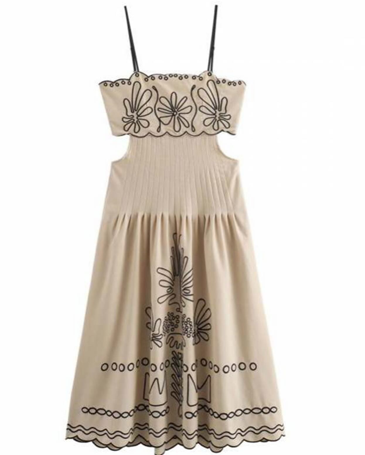 Moachic Strap Midi Dress