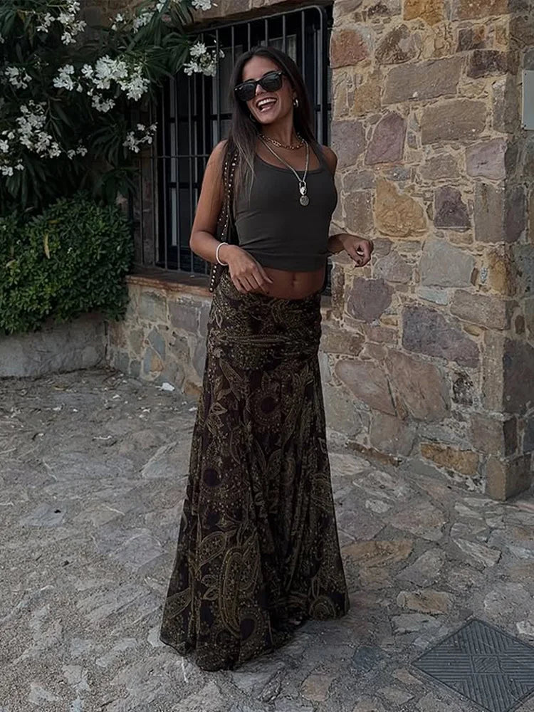 Moachic Maxi Brown SKIRT