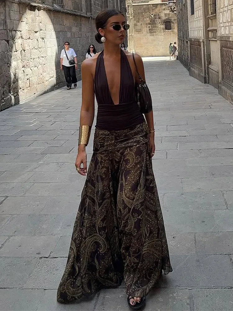Moachic Maxi Brown SKIRT