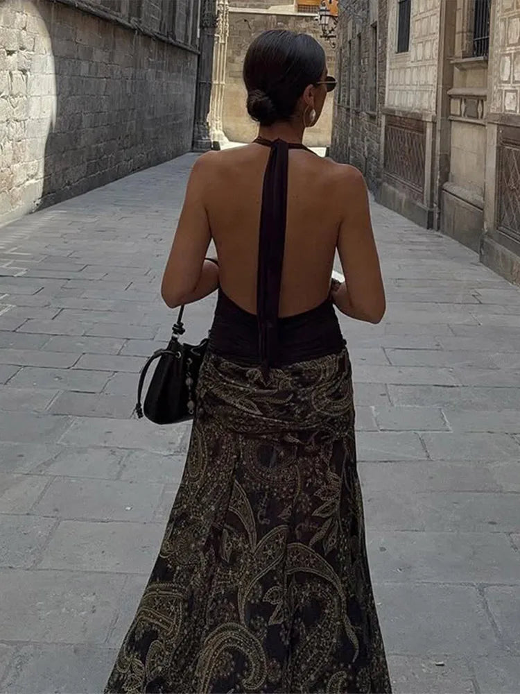 Moachic Maxi Brown SKIRT