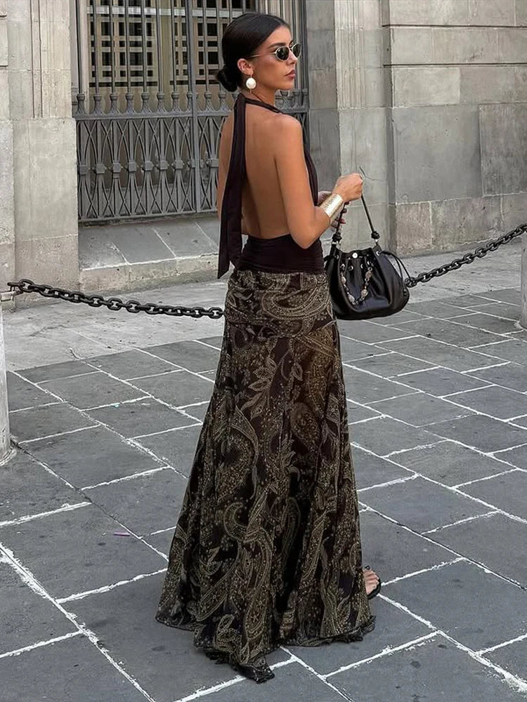 Moachic Maxi Brown SKIRT