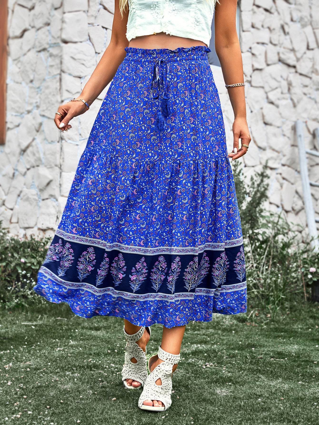 Blooming Season Fashion Flared Skirt