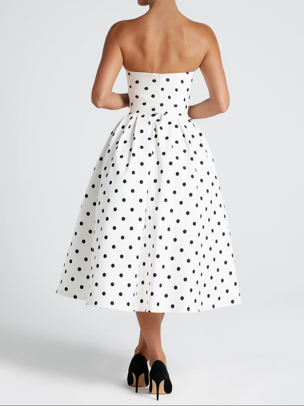 Moachic Midi Dress - Black Polka Dot Print