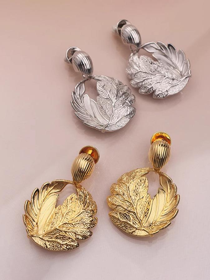 Vintage Leaf Personalized Earrings