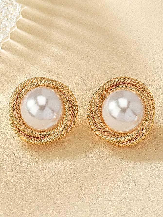 Pearl Wrap Thread Earrings