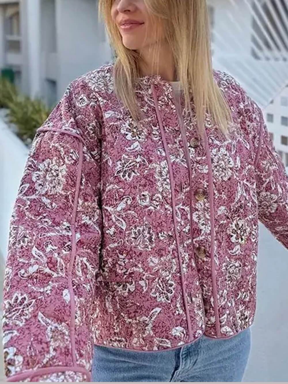 Vintage Fashion Floral Print Jacket