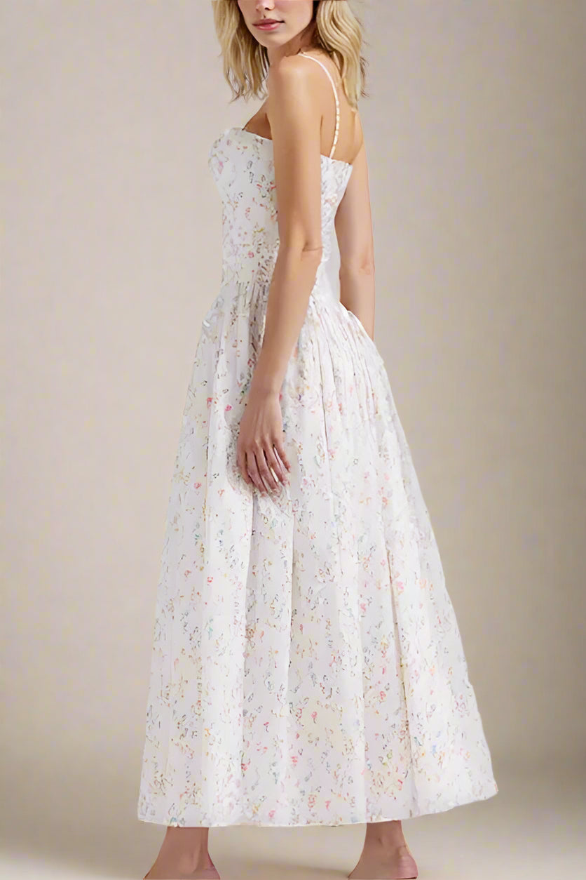 Tasmin Midi Dress - White Print