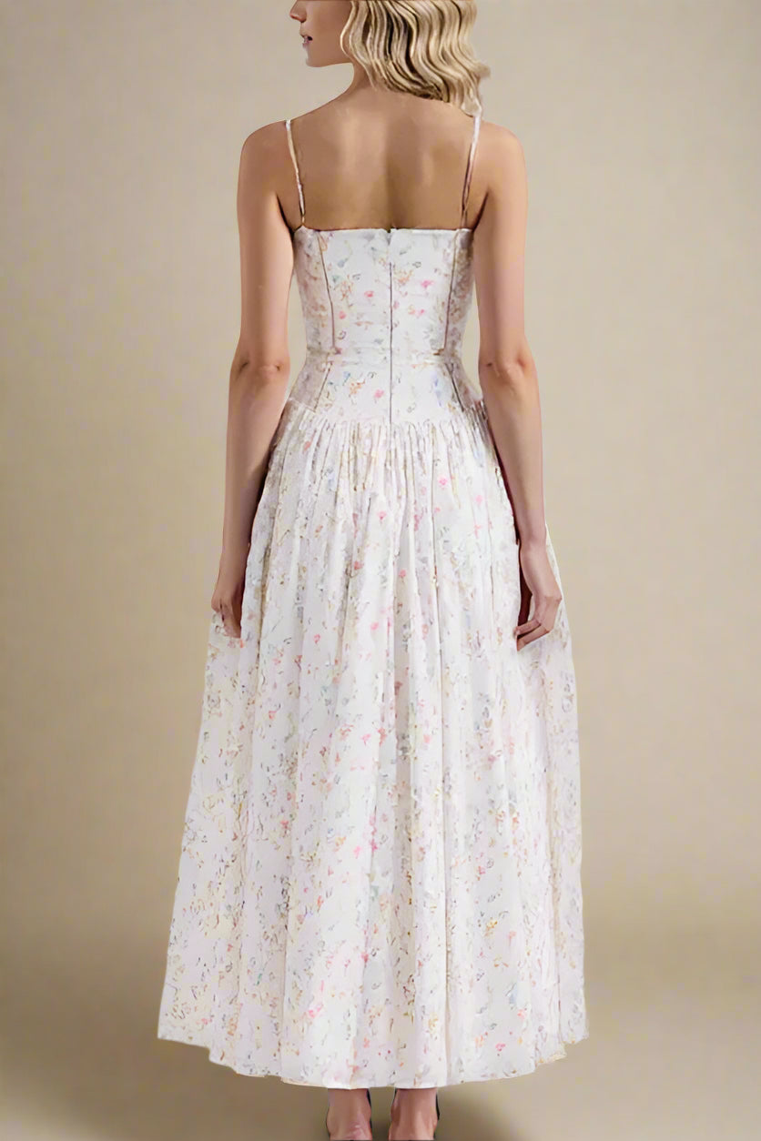 Tasmin Midi Dress - White Print