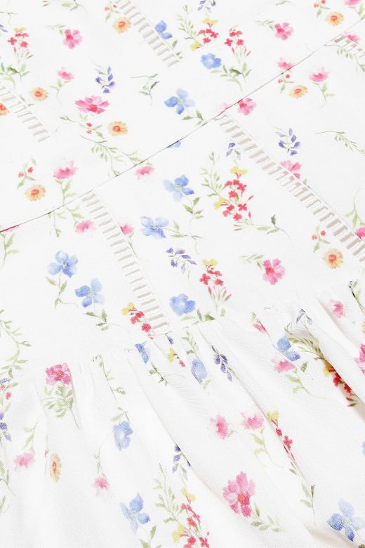 Tasmin Midi Dress - White Print
