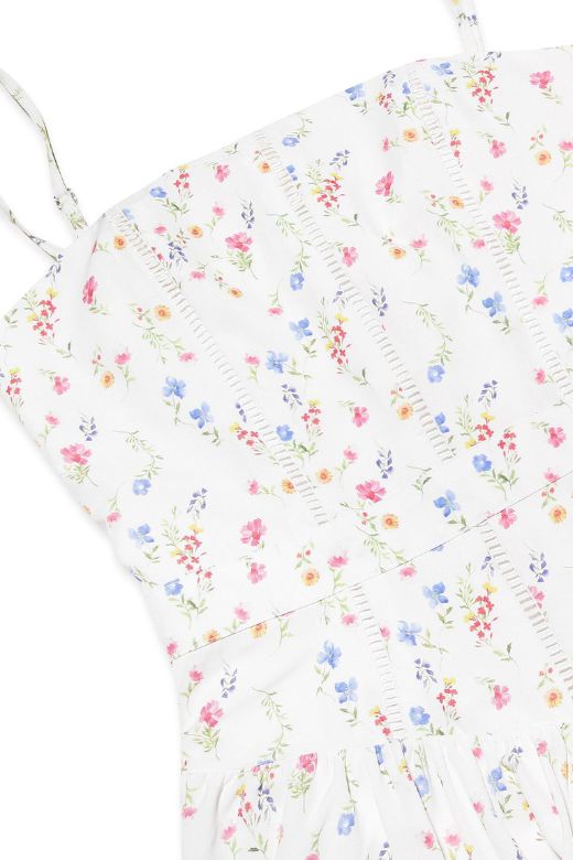 Tasmin Midi Dress - White Print