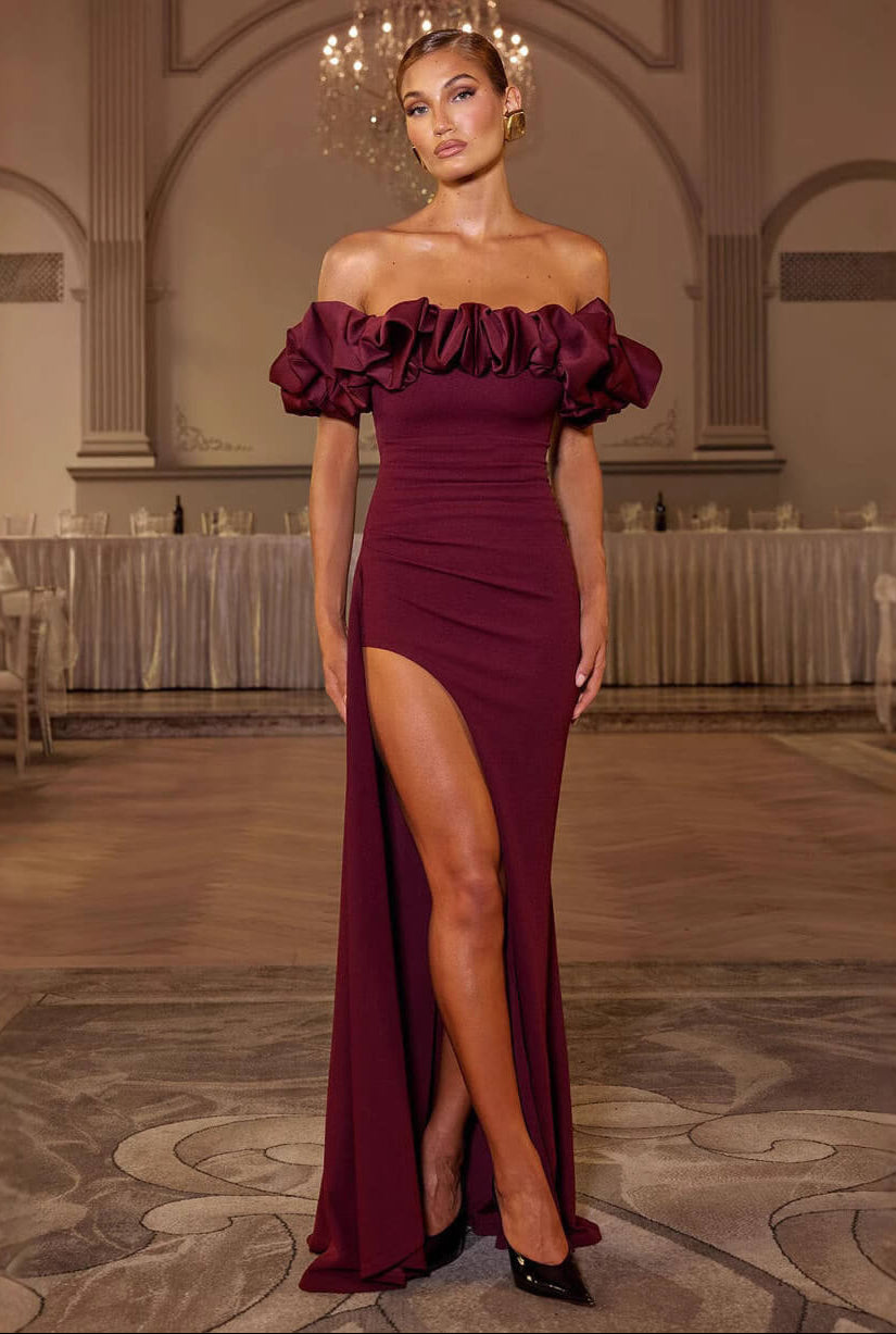 Off Shoulder Maxi Party Dress