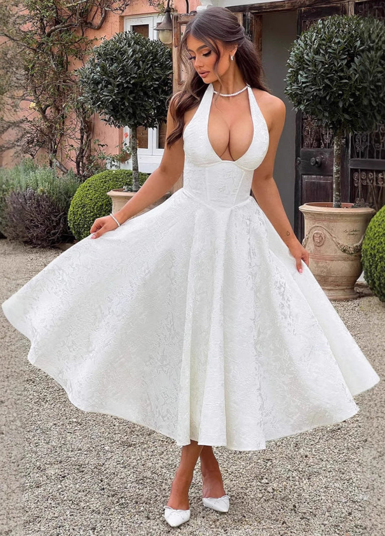 Moachic Romantic Midi Party Dress