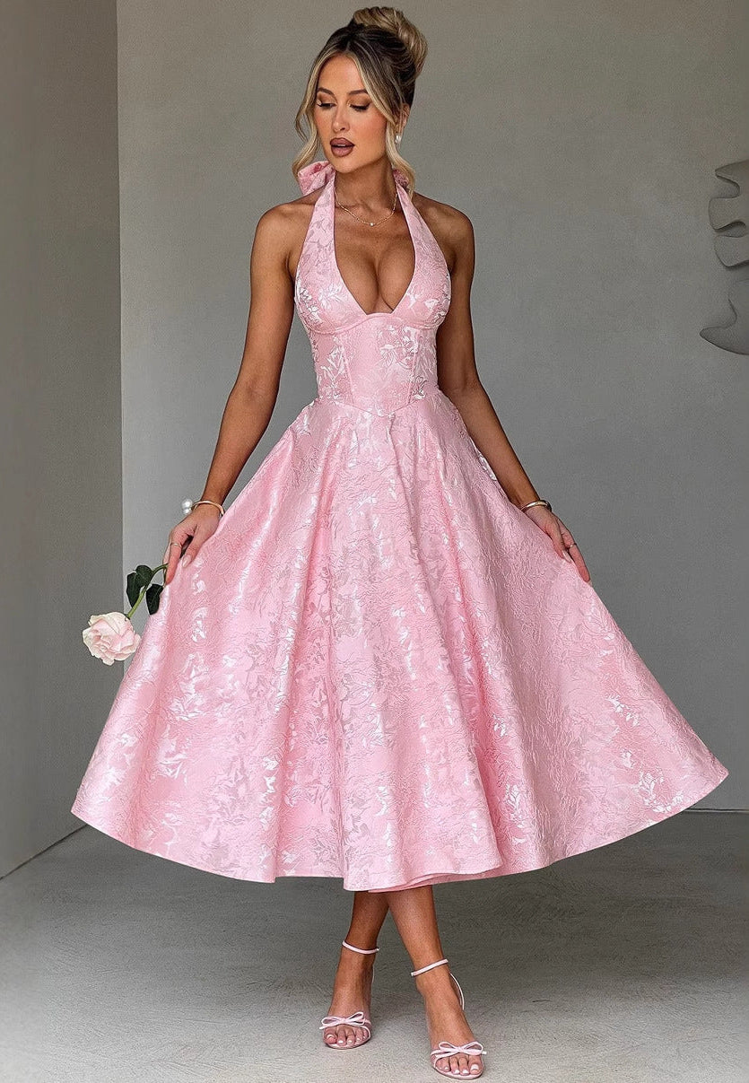Moachic Romantic Midi Party Dress