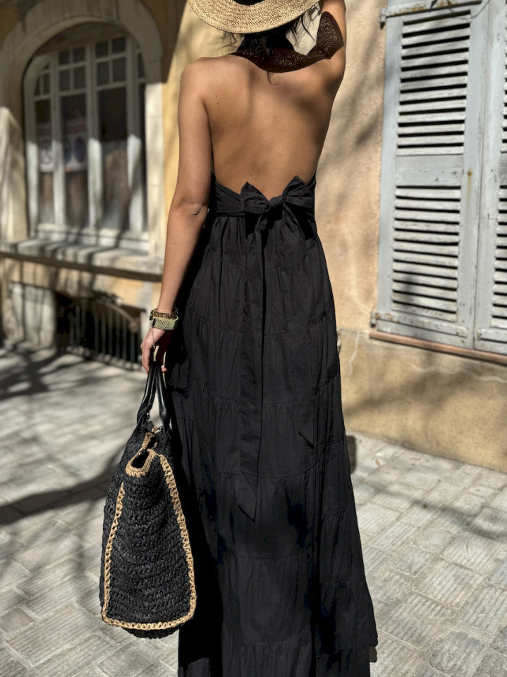 Casual Rhinestone Sleeveless Shirt Maxi Dress
