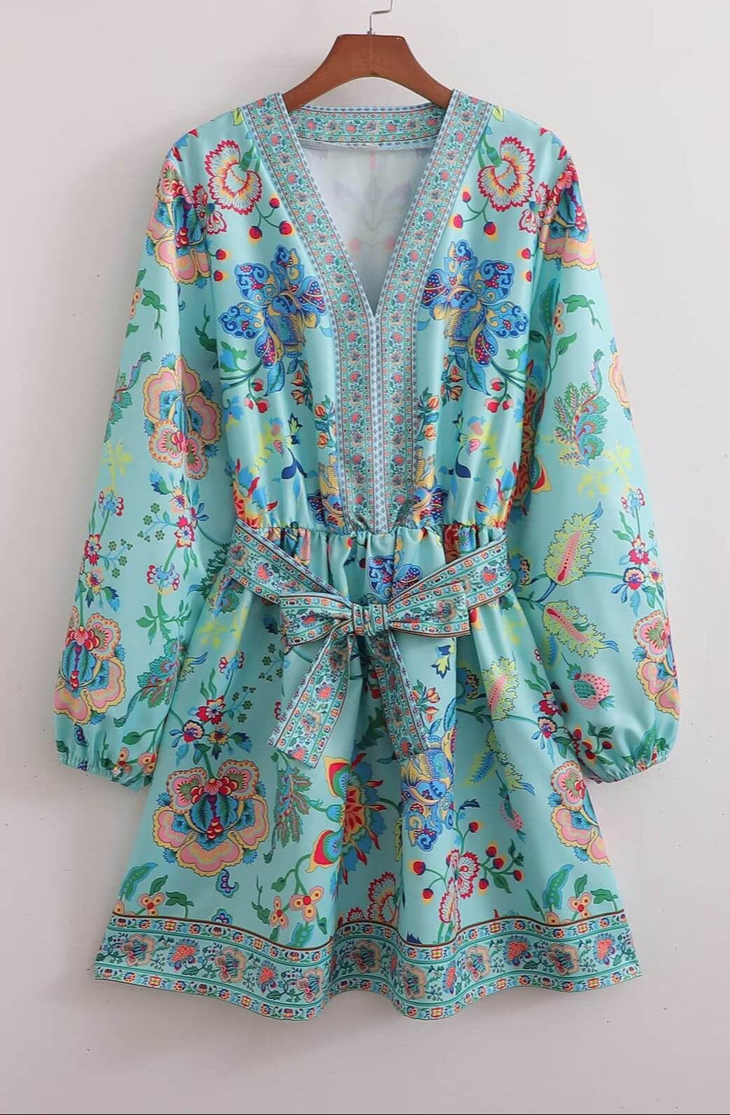 Unique Painted Pattern Print Mini Dress