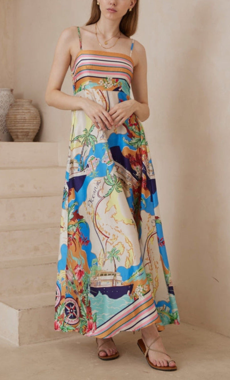 Flattering A-Line Style Maxi Dress