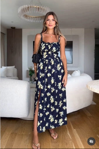 Moachic Floral Print Midi Dress