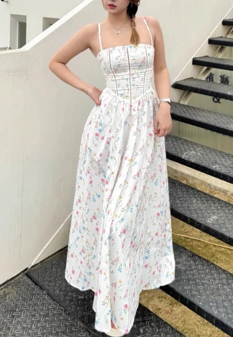 Tasmin Midi Dress - White Print