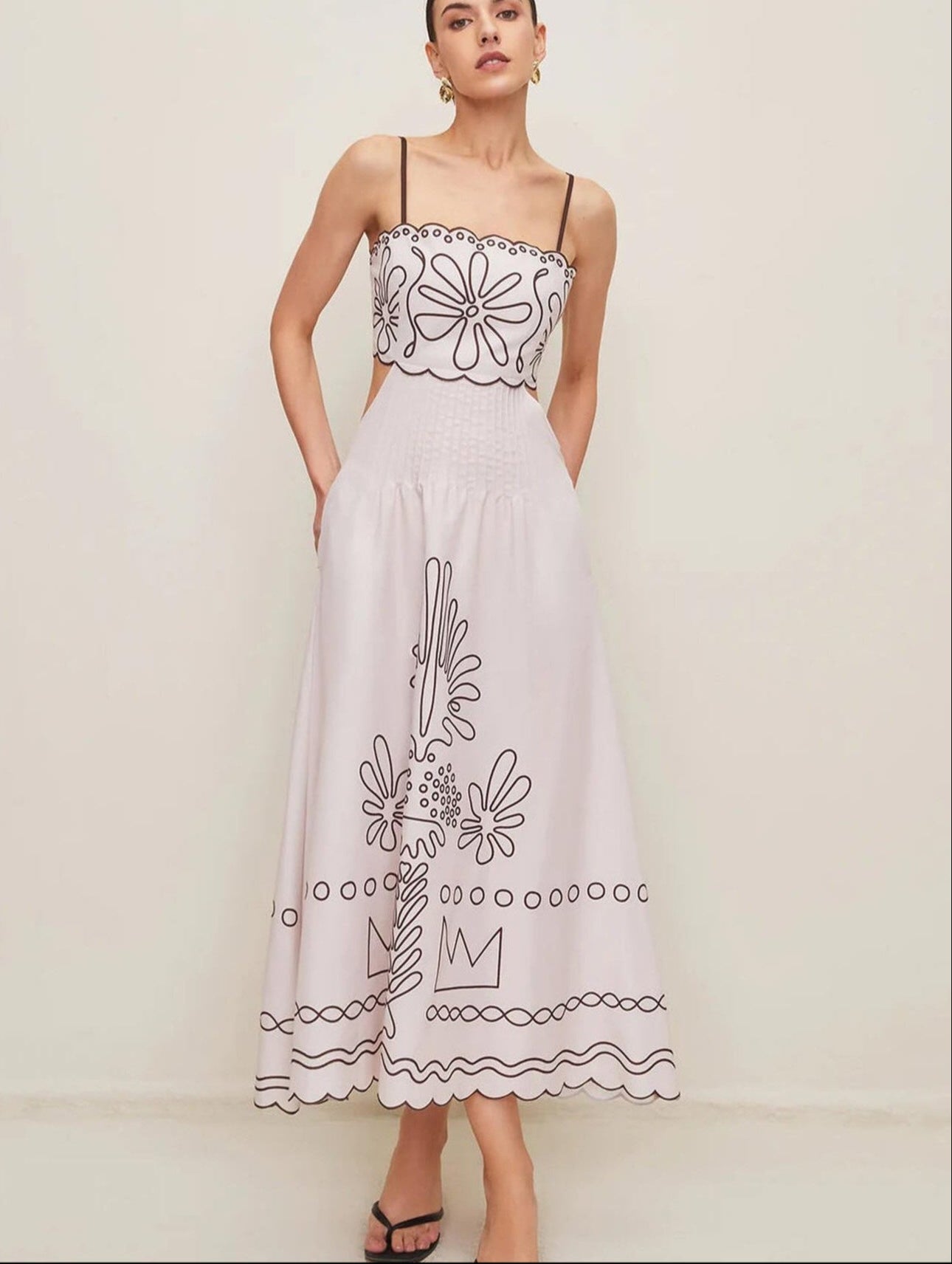 Moachic Strap Midi Dress