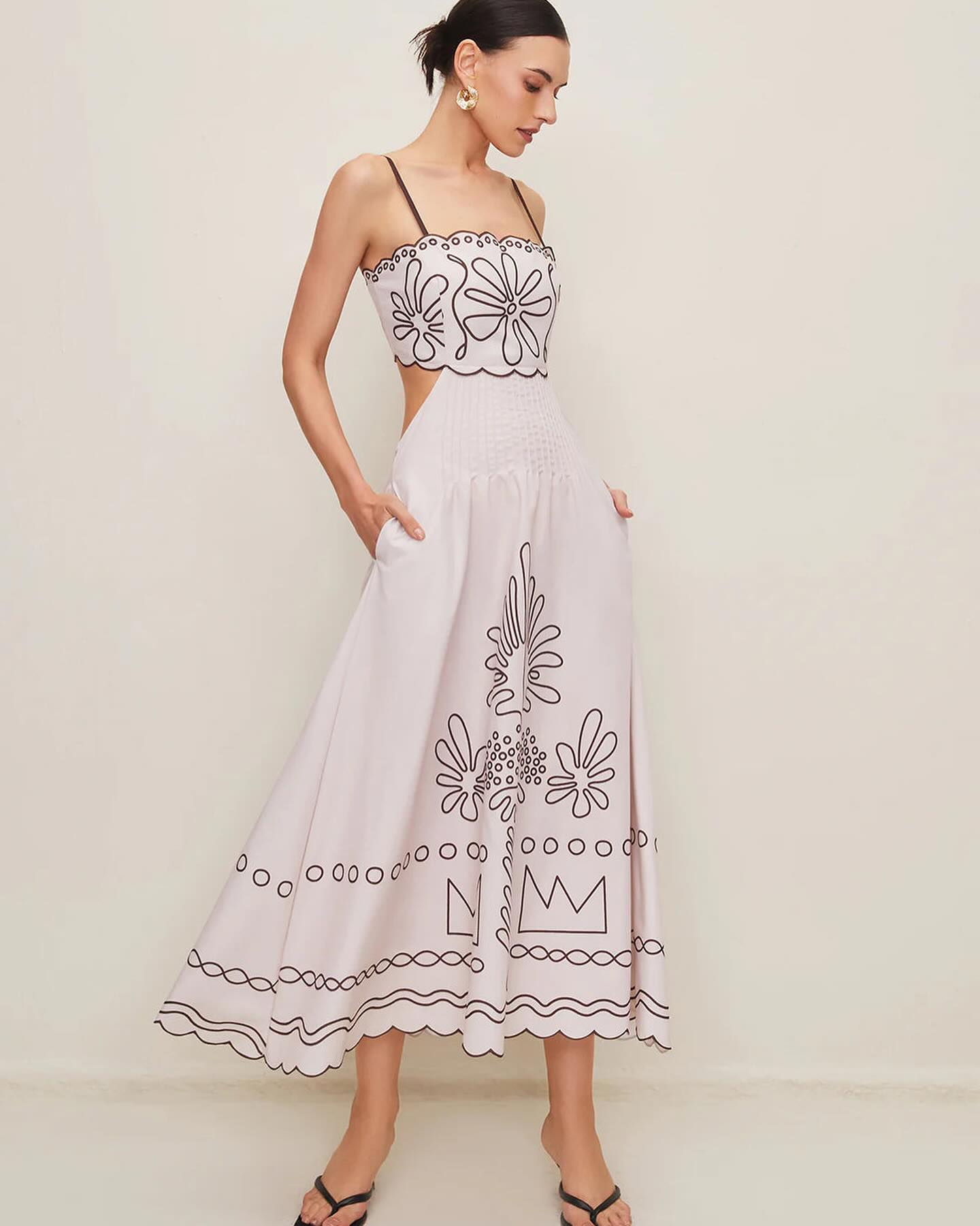 Moachic Strap Midi Dress