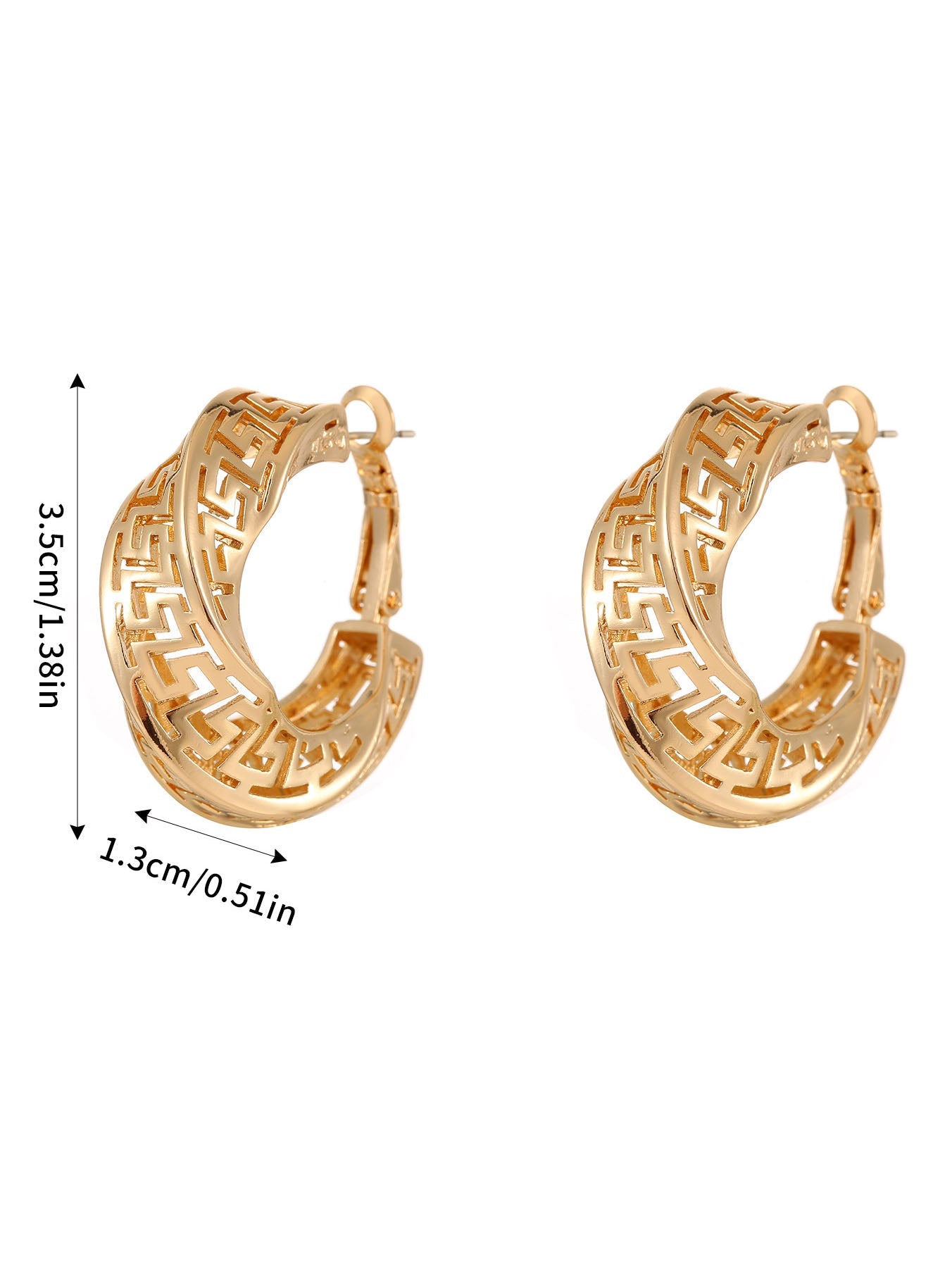 Personalized Palace Style Hollow Pattern Light Luxury Earrings