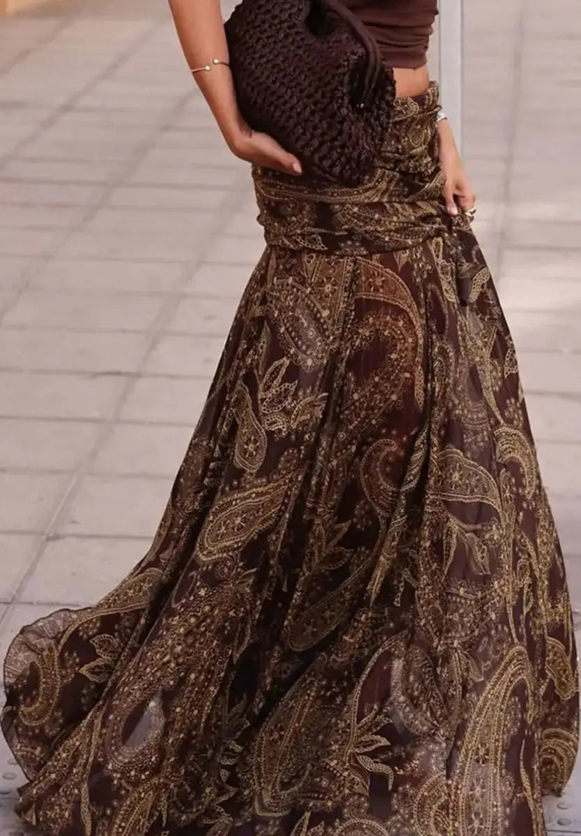 Moachic Maxi Brown SKIRT