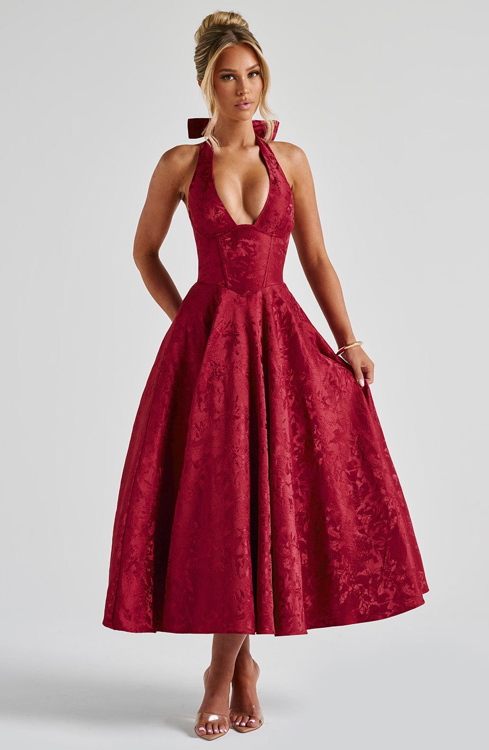 Moachic Romantic Midi Party Dress