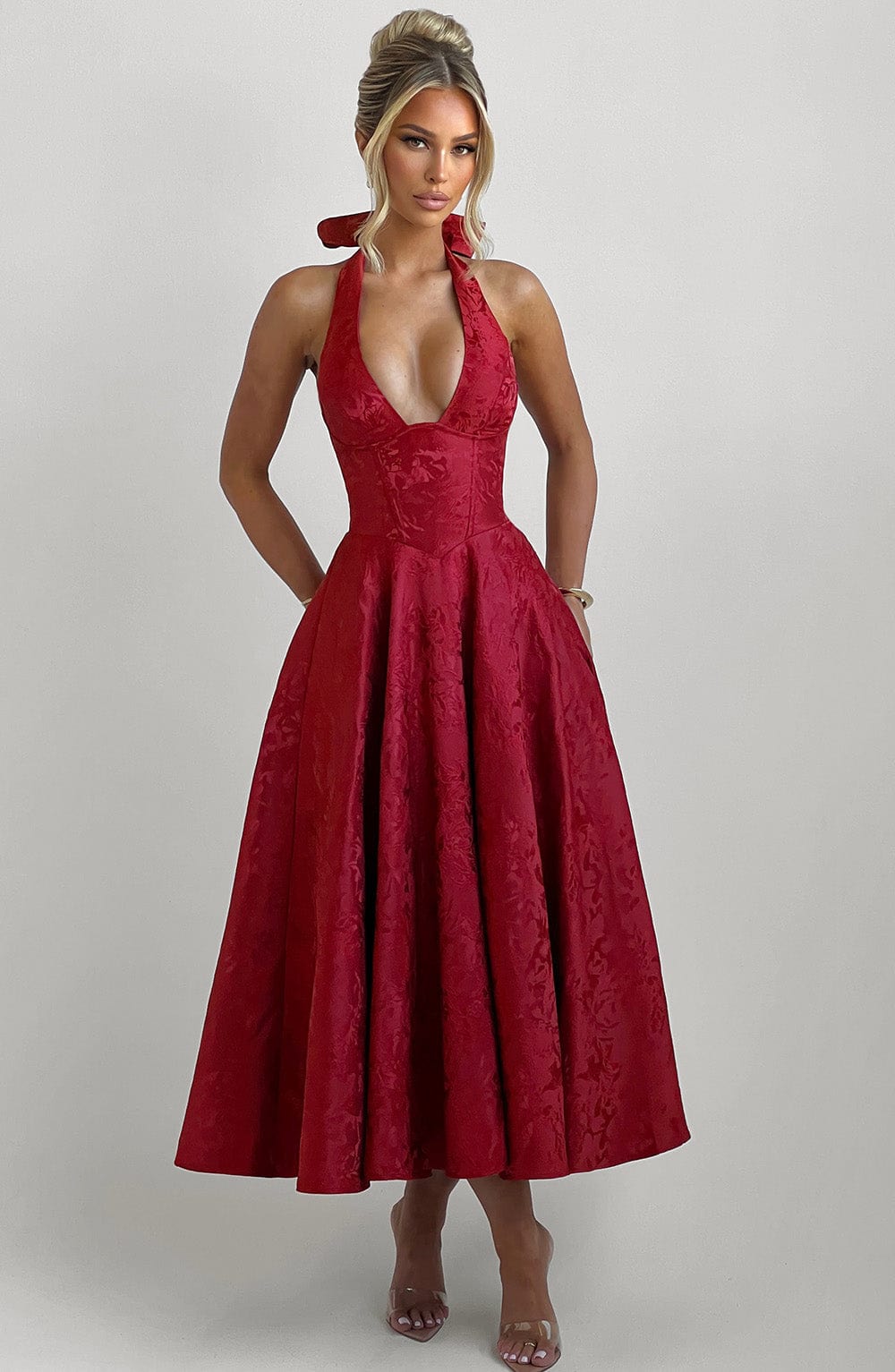 Moachic Romantic Midi Party Dress
