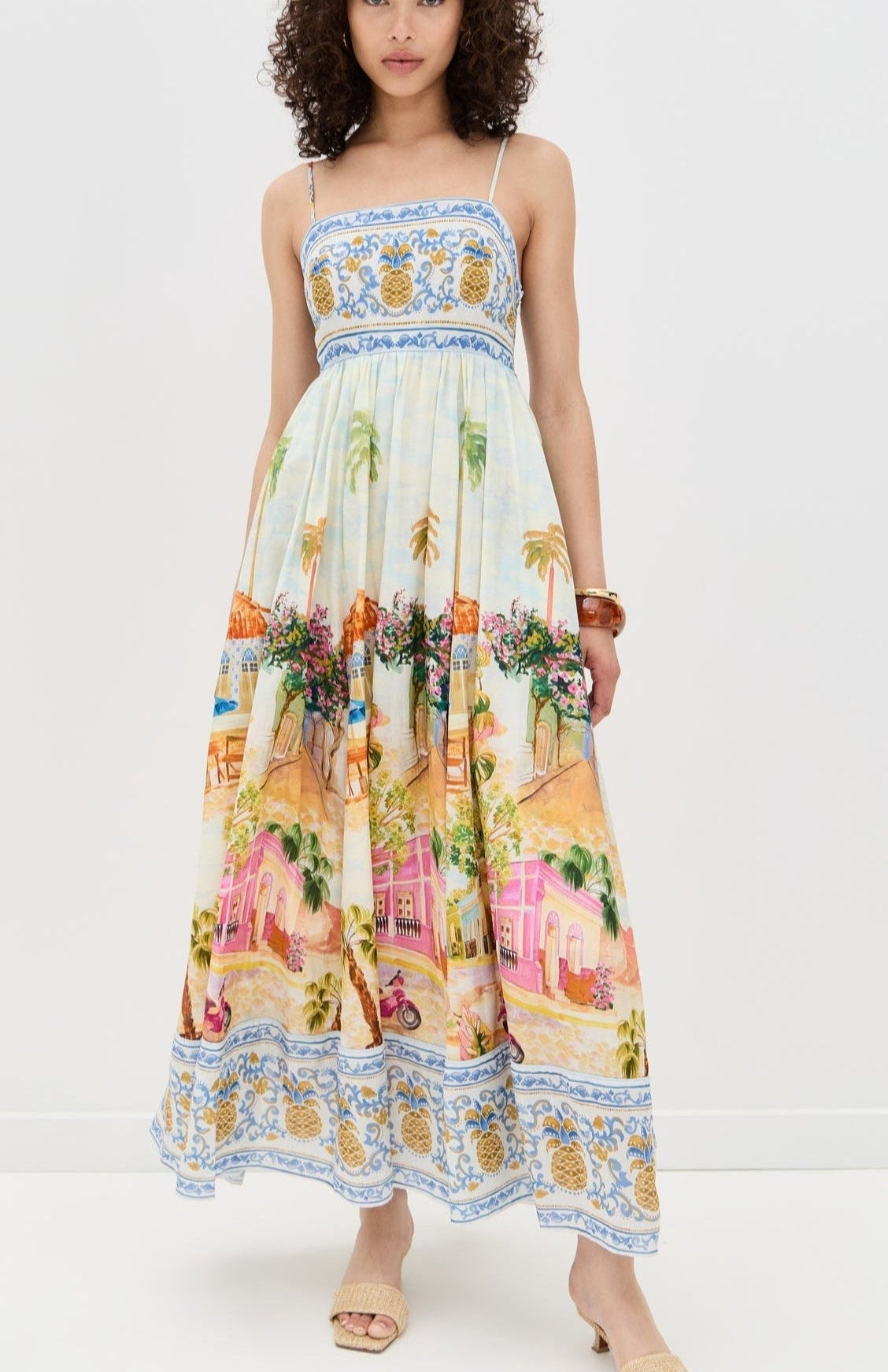 Moachic Multicolor Strap Maxi Dress