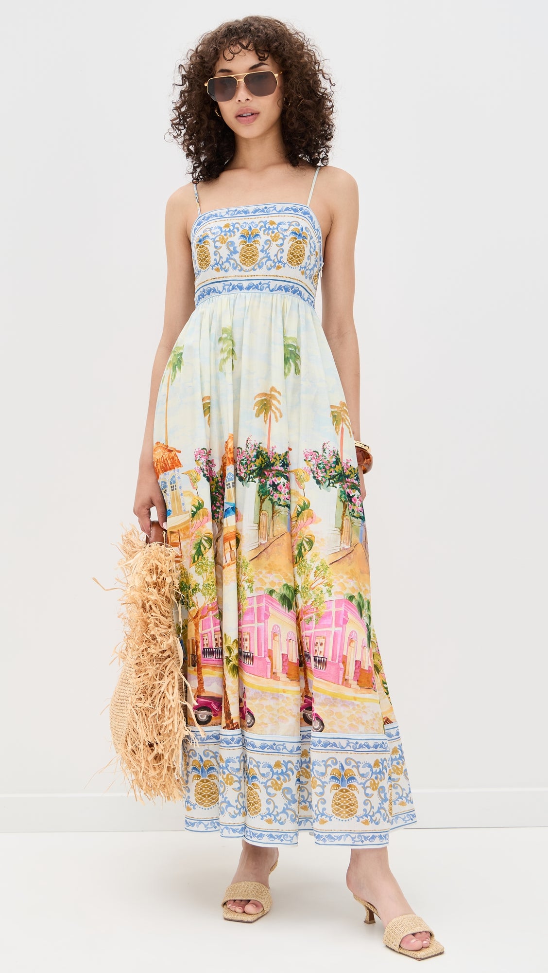 Moachic Multicolor Strap Maxi Dress